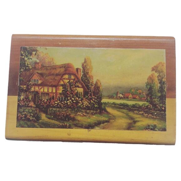 Country Farmhouse Wooden Trinket Box Dovetail Edge English Cottage Garden - Picture 2 of 7